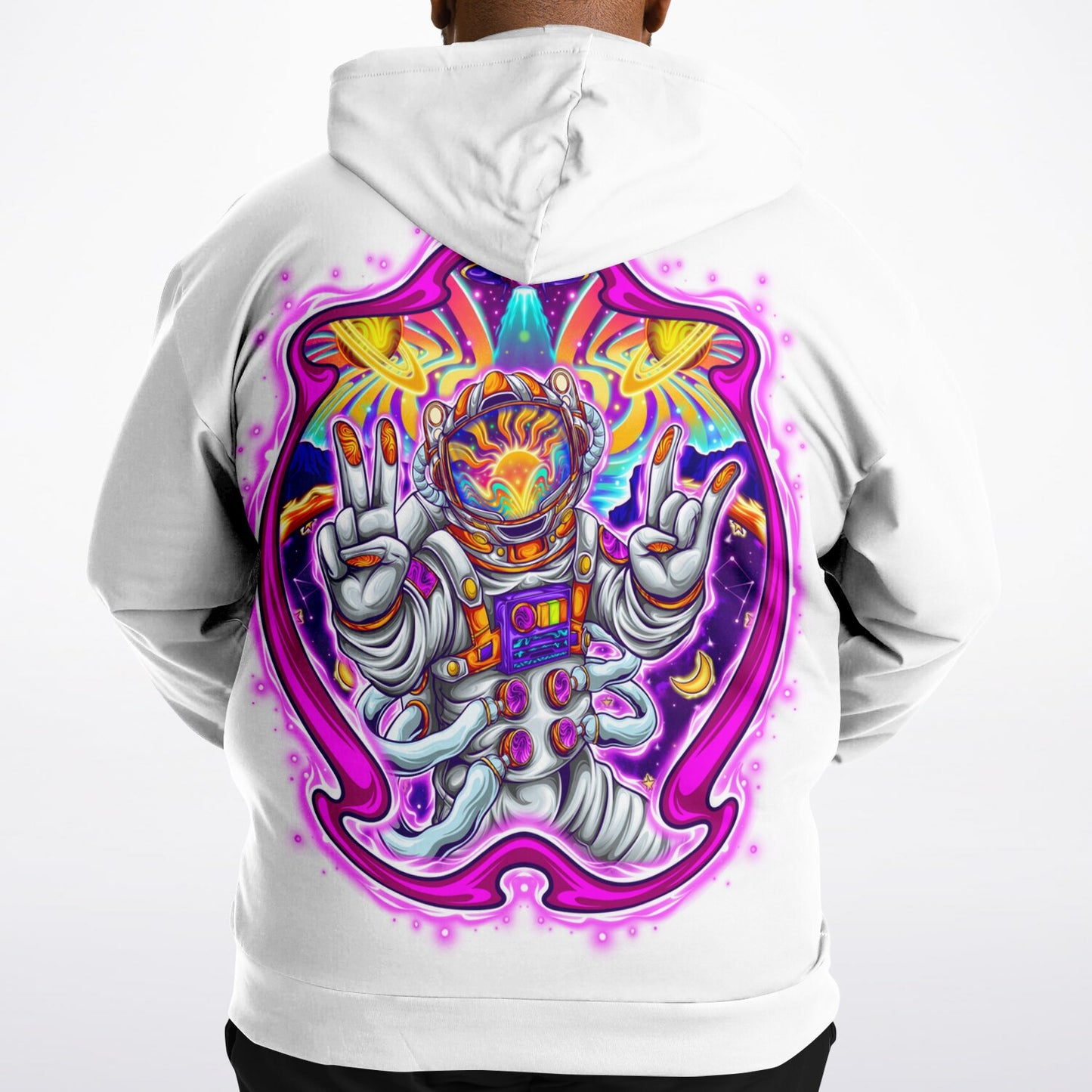 White Astronaut Plus Size Hoodie