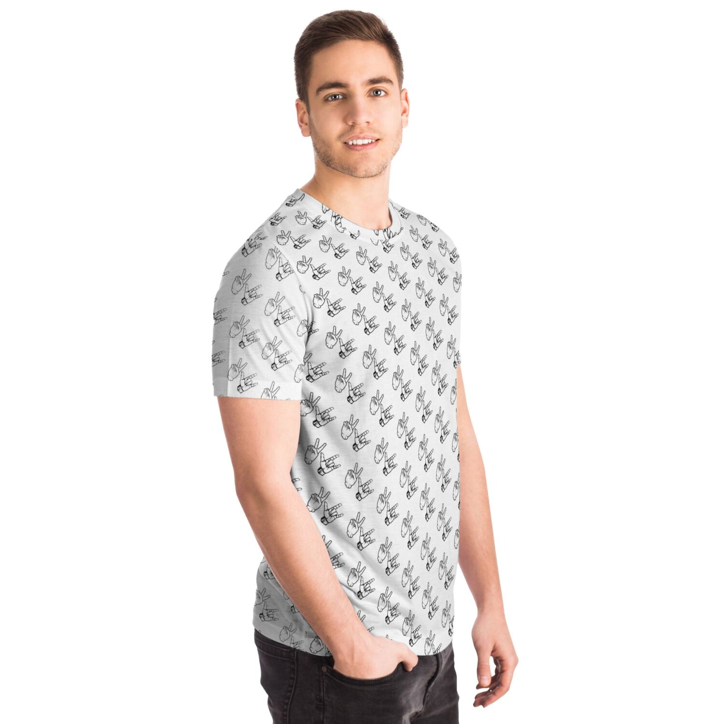 White Horizontal Pattern HippieRager Logo Tee