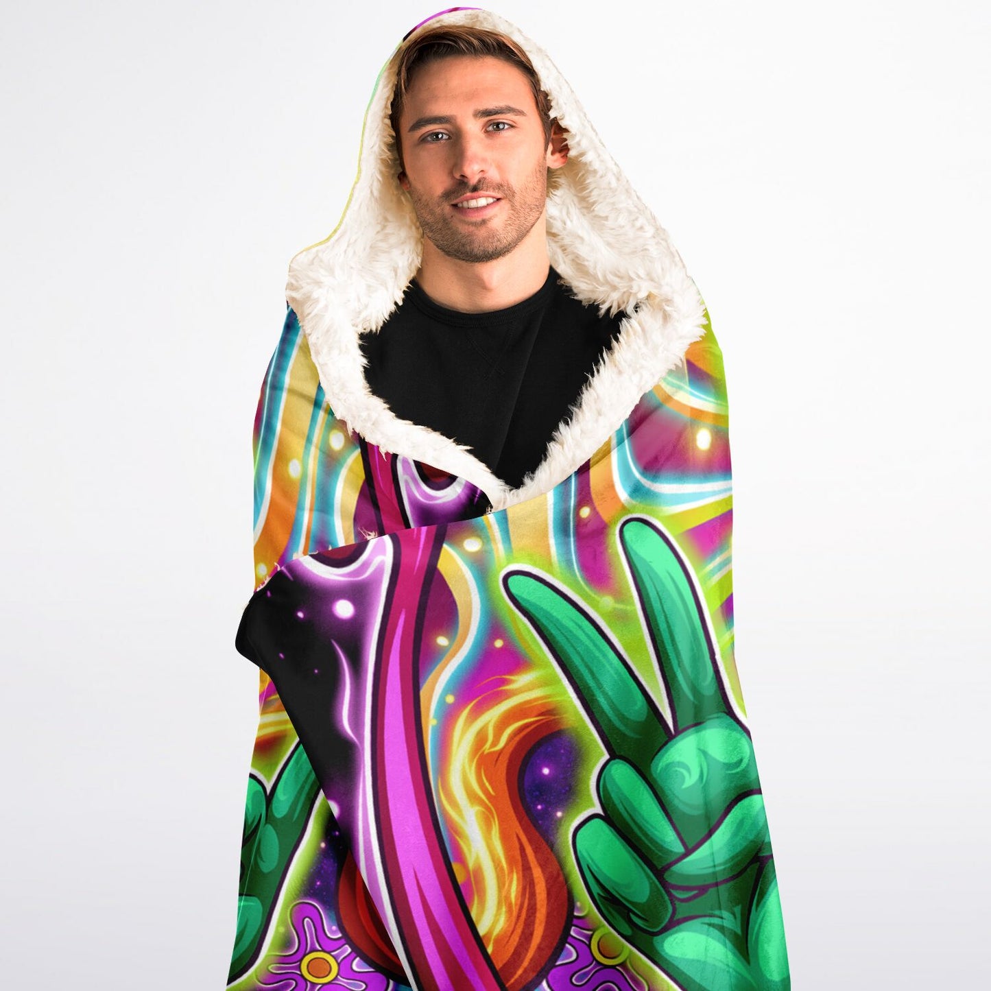 RagerAlien Hooded Blanket Sherpa