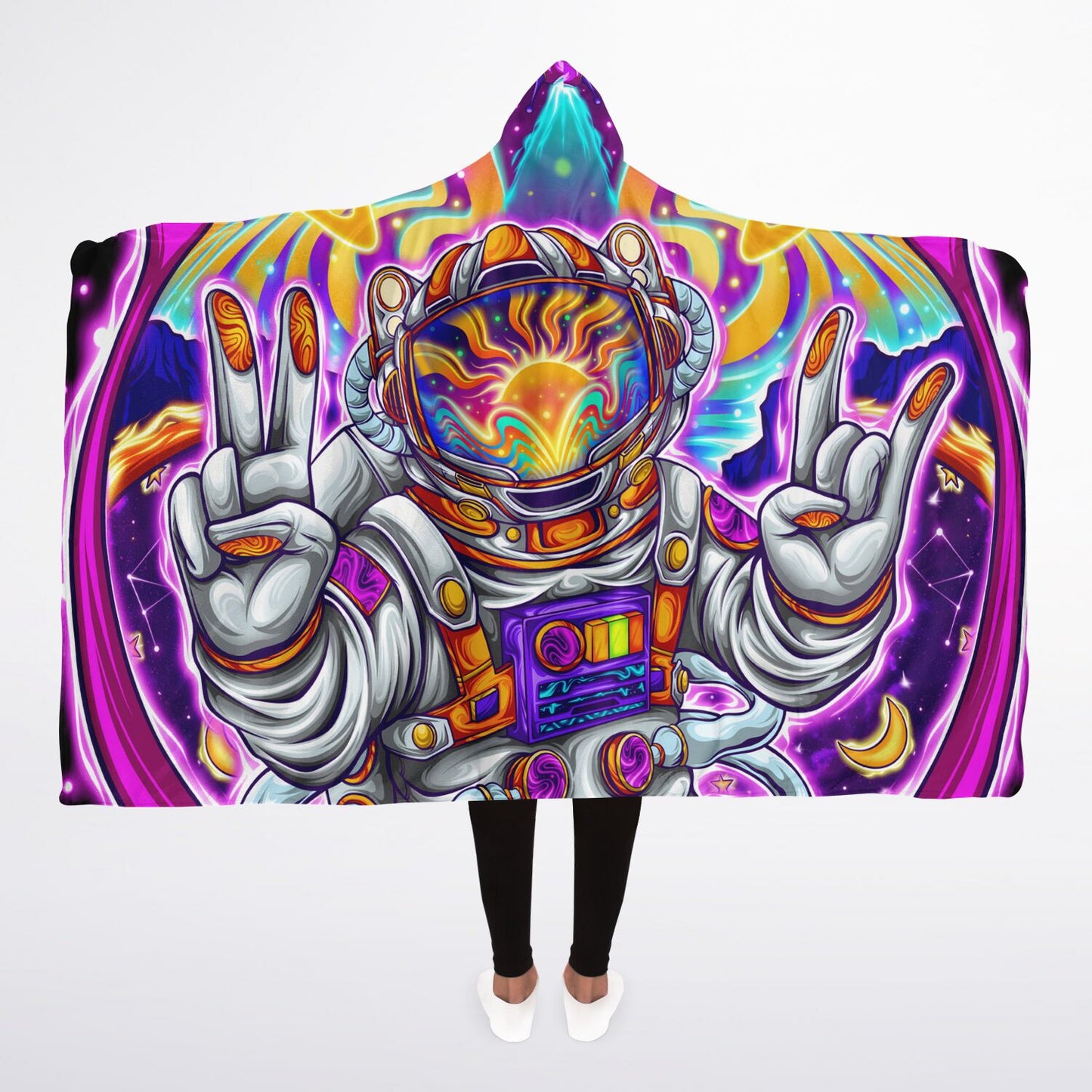 Astronaut Hooded Blanket Sherpa