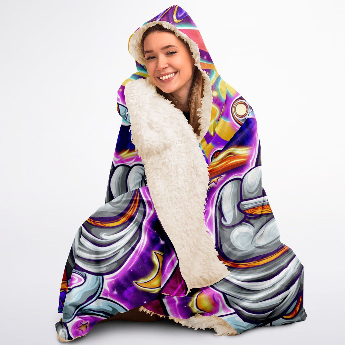 Astronaut Hooded Blanket Sherpa