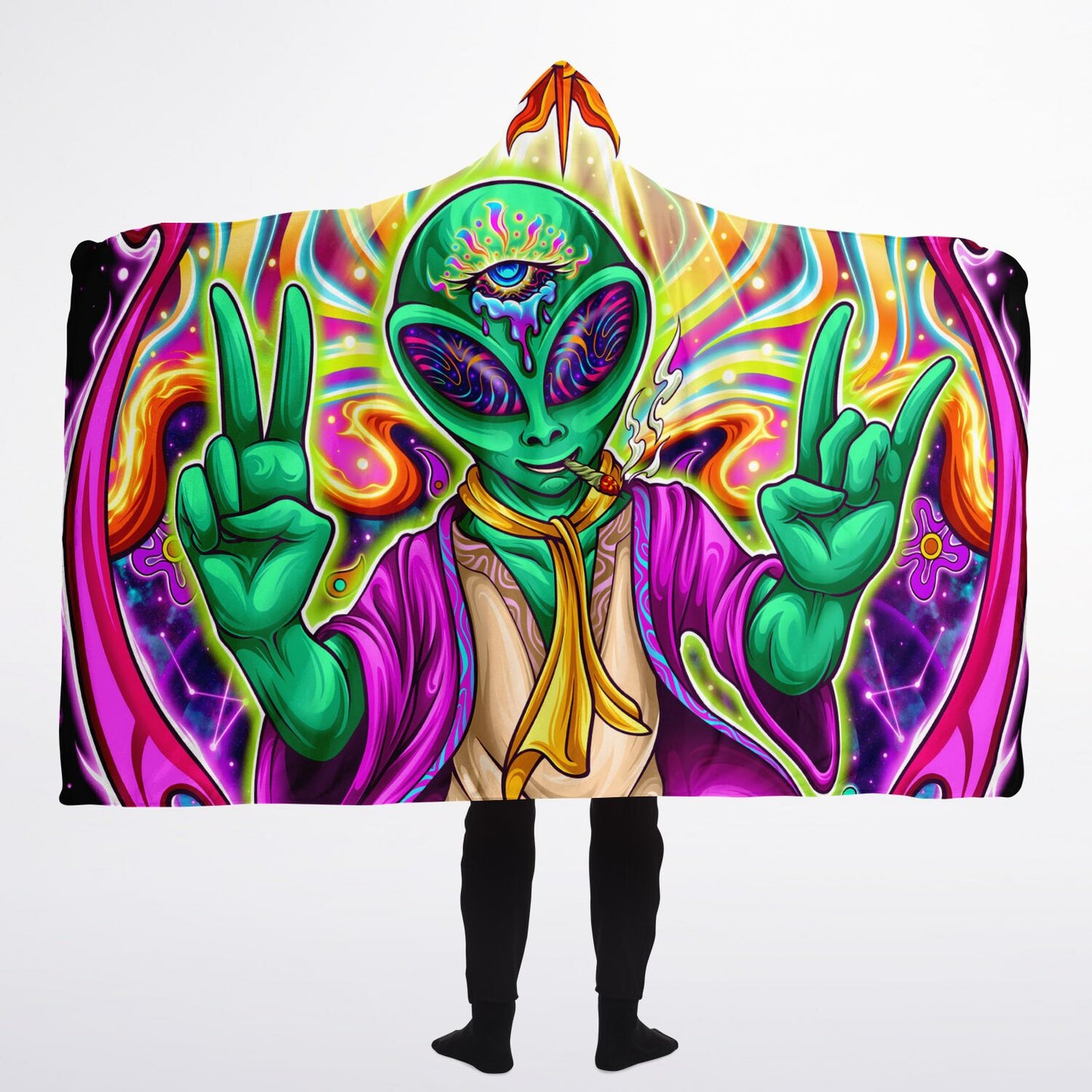 RagerAlien Hooded Blanket Sherpa