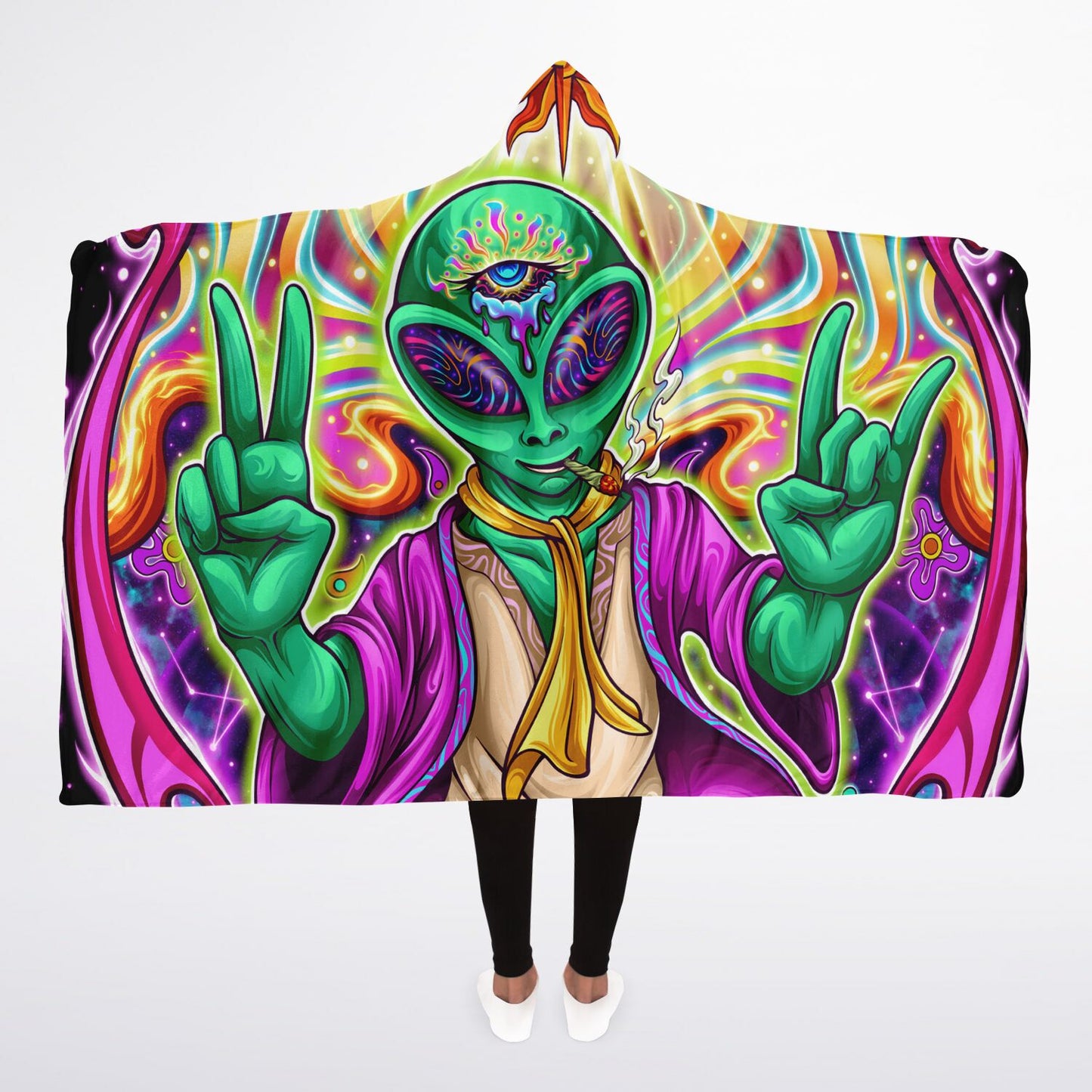 RagerAlien Hooded Blanket Sherpa