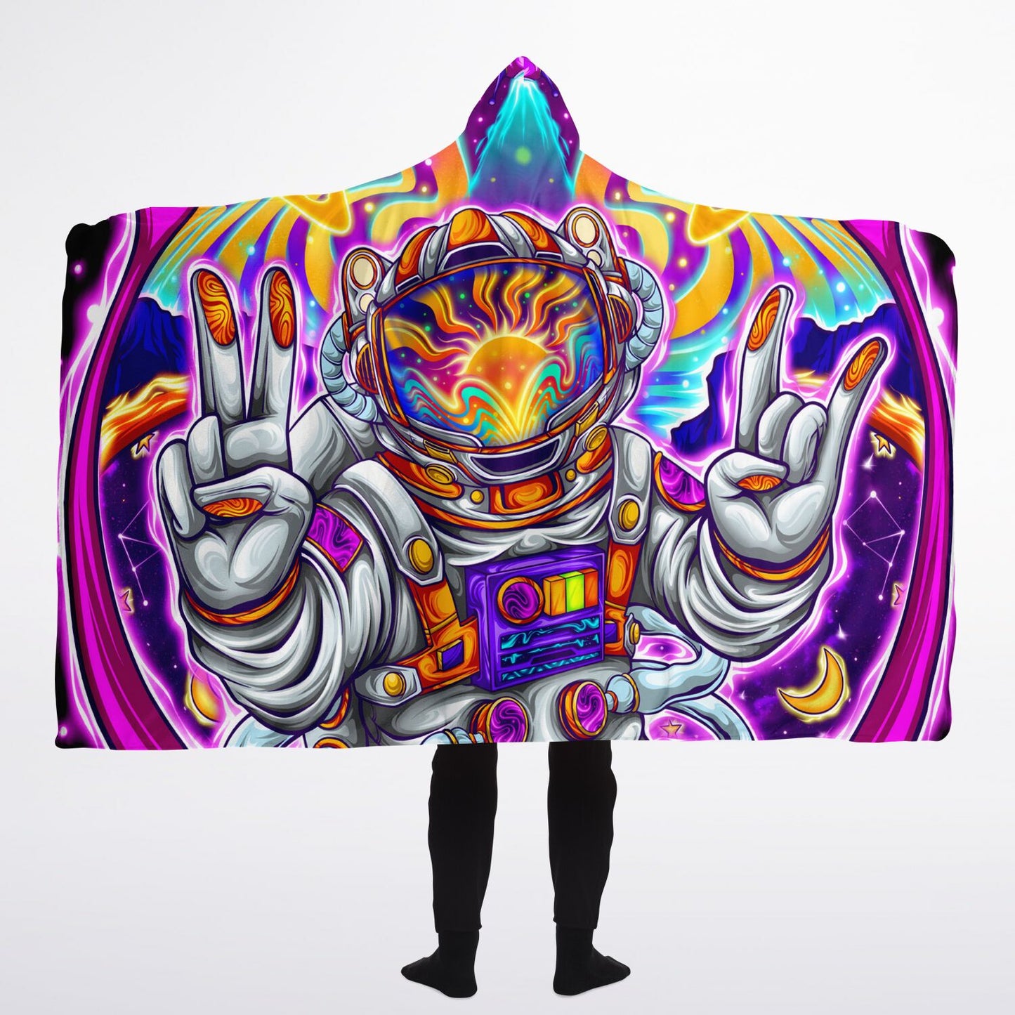 Astronaut Hooded Blanket Sherpa