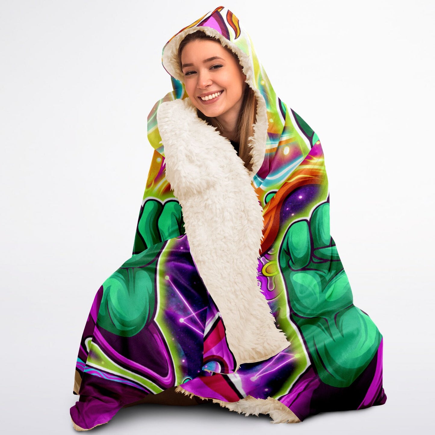 RagerAlien Hooded Blanket Sherpa